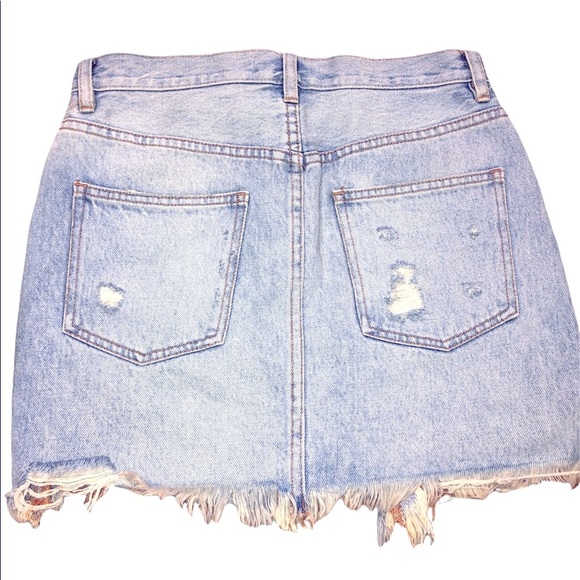 We the Free size 25 distressed jean skirt - Picture 2 of 7